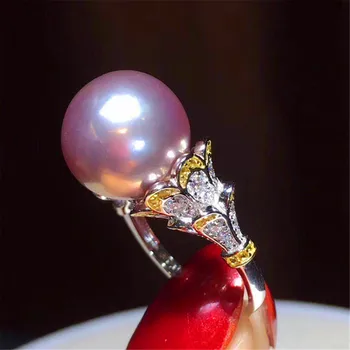 

Simple Big Pearl Rings Settings Women DIY Pearl Rings Holder S925 Sterling Silver Pearl Jewelry Findings