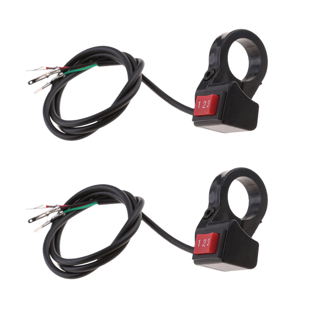 2 pieces Handlebar 3 Speed Position SPDT Switch Electric Bike Ebike Scooter Parts & Accessories