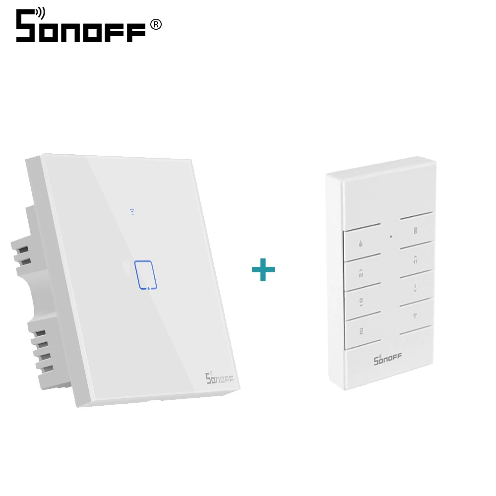 T2 EU remote control Sonoff TX RF Wifi переключатель T2 220 В светильник ЕС/Великобритания/США 1 банда Сенсорная панель 433 МГц управление для Google Home/Alexa умный дом автоматизация - Комплект: T2 EU remote control