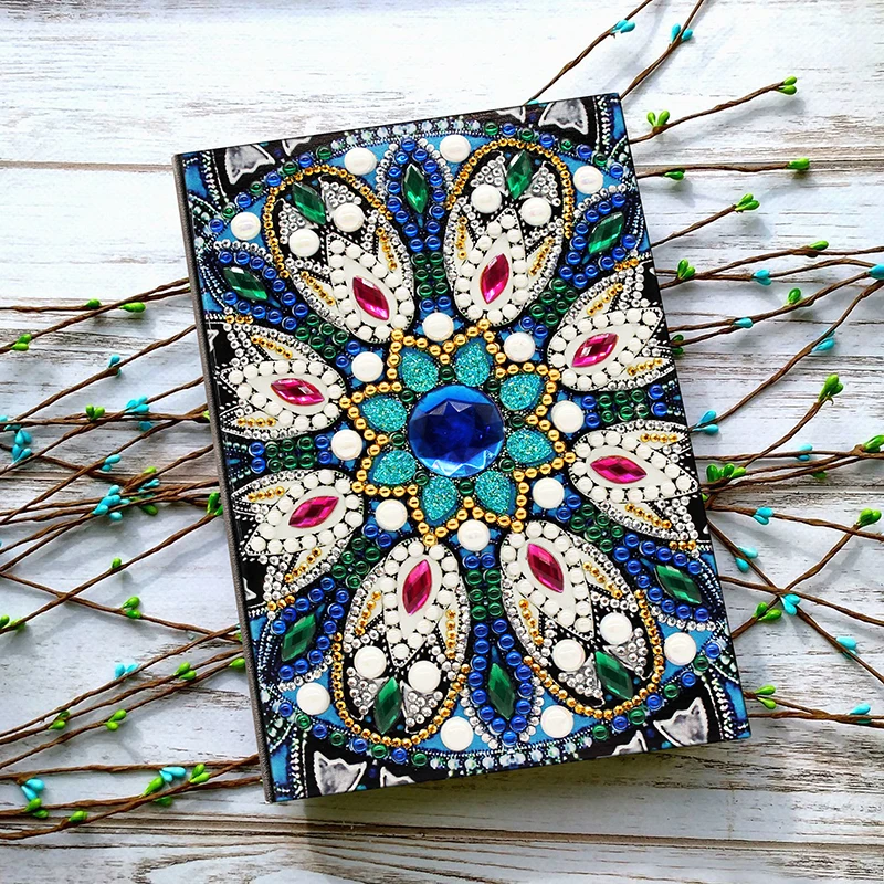 

Diamond Painting Notebook Special Shaped Mandala 64 Pages A5 Notebook Pictures Rhinestones Diamond Art Handmade Gift