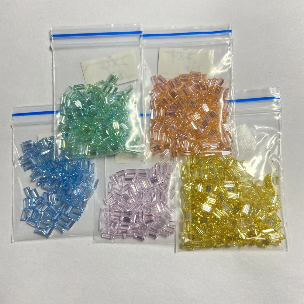 Meisidian Top Quality 5 Color 4X2mm Baguette Cut Rainbow Cz Diamond Stone For Ring Making