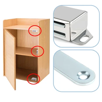 1pcs Cabinet Catches Stainless Steel Magnetic Door Stop Closer Kitchen Damper Buffer For Cupboard Wardrobe Furniture Hardware