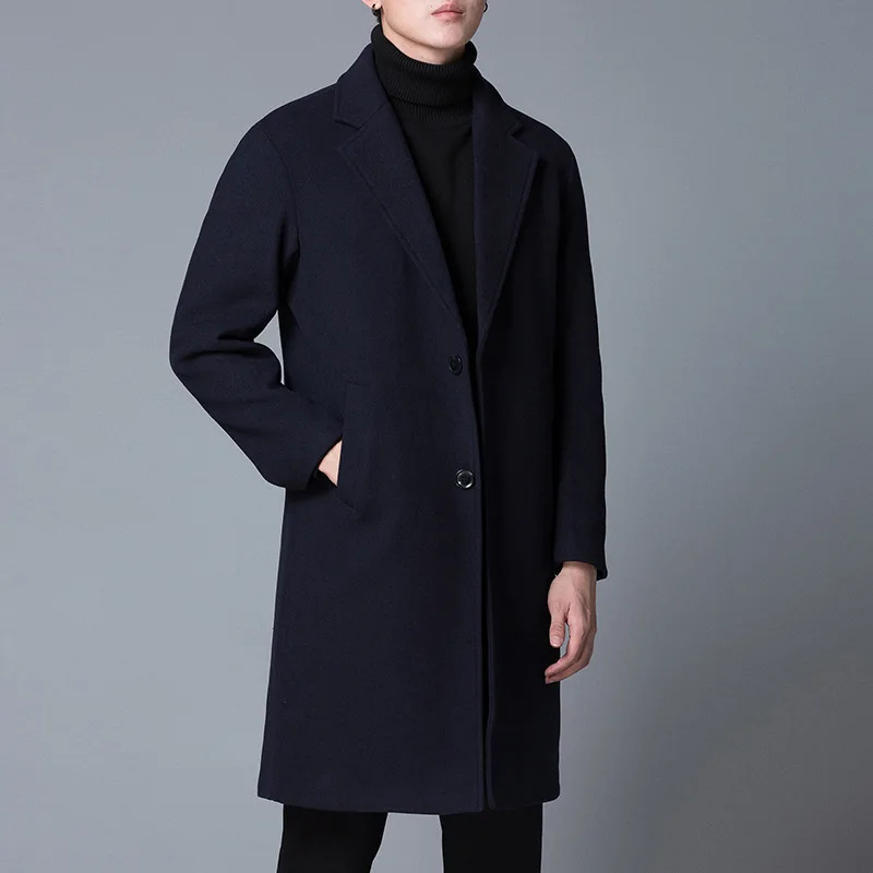 Men Overcoat Casual Fashion Long Woolen Winter Coats Warm Slim Wool Jacket Long Sleeve Solid Single Breasted Free Shippinig Men Overcoat Casual Fashion Long Woolen Winter Coats Warm Slim Wool Jacket Long Sleeve Solid Single Breasted Free Shippinig