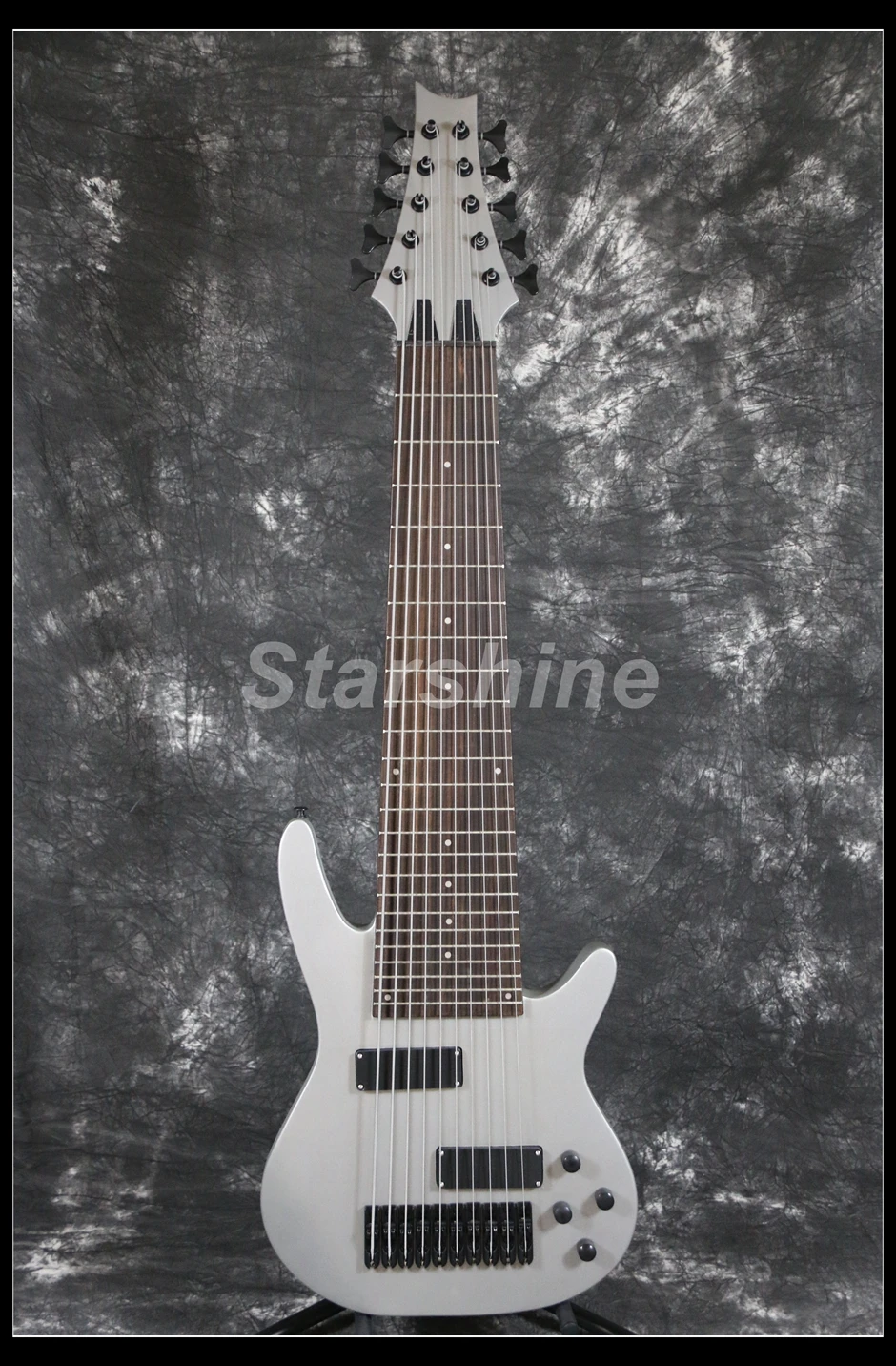 10 Strings Electric Bass Guitar YL-10BG Matt Metal Grey Black Hardware Fixed Bridge