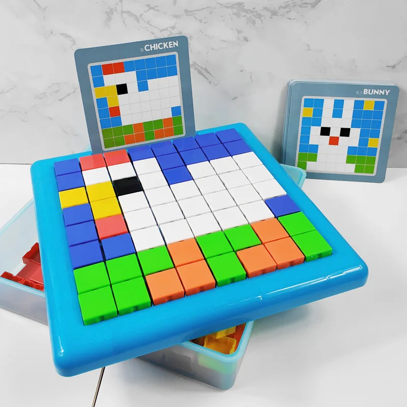 Montessori Mosaic Puzzle Toys Mushroom Nail Puzzle DIY Puzzle Blocks Set Creative Jigsaw Board Children Education Learning Toys 3