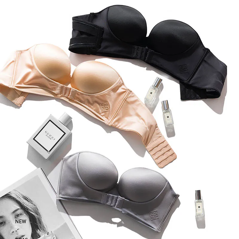 front buckle strapless bra