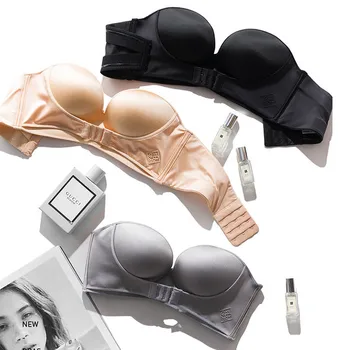 

Underwear Front Buckle Gathered Without Steel Ring Small Chest Thickened Invisible Non-slip Strapless Bra