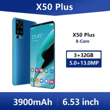 X50 plus 6,53 HD Zoll Smartphone 3900mAh Entsperren Globale Version 4G Netzwerk Android 5MP + 13MP 3GB + 32GB Celulares Günstige Handy