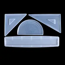 Régua de resina de silicone de 4 formas, moldes reto, réguas triangulares, transferidor t4md