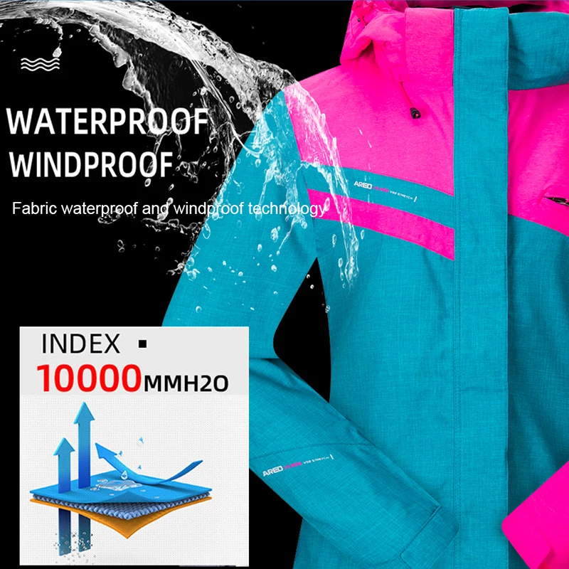 Women Ski Suit Skiing Snowboarding Jackets Ski Pants Windproof Waterproof Suits Winter Sports Thick Warm Set ski jacket