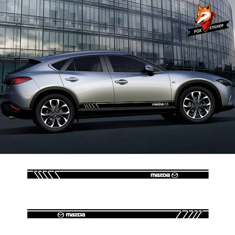 Наклейка на боковую юбку автомобиля Глянцевая наклейка сторону для Mazda MX5 CX 3 5 9