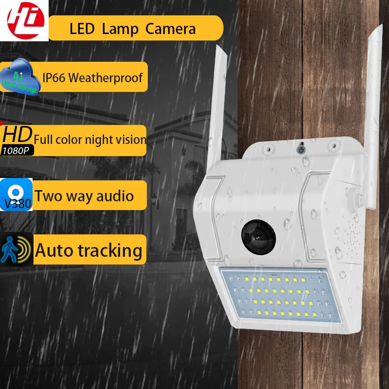 1080P wifi Беспроводная onvif наружная камера безопасности светодиодный светильник лампа с PIR детектором движения видео запись