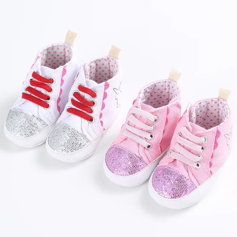 

Haiya Spring And Autumn 0-1-Year-Old Baby Girls Mid-top Casual Soft-Sole Babies' Toddler Shoes