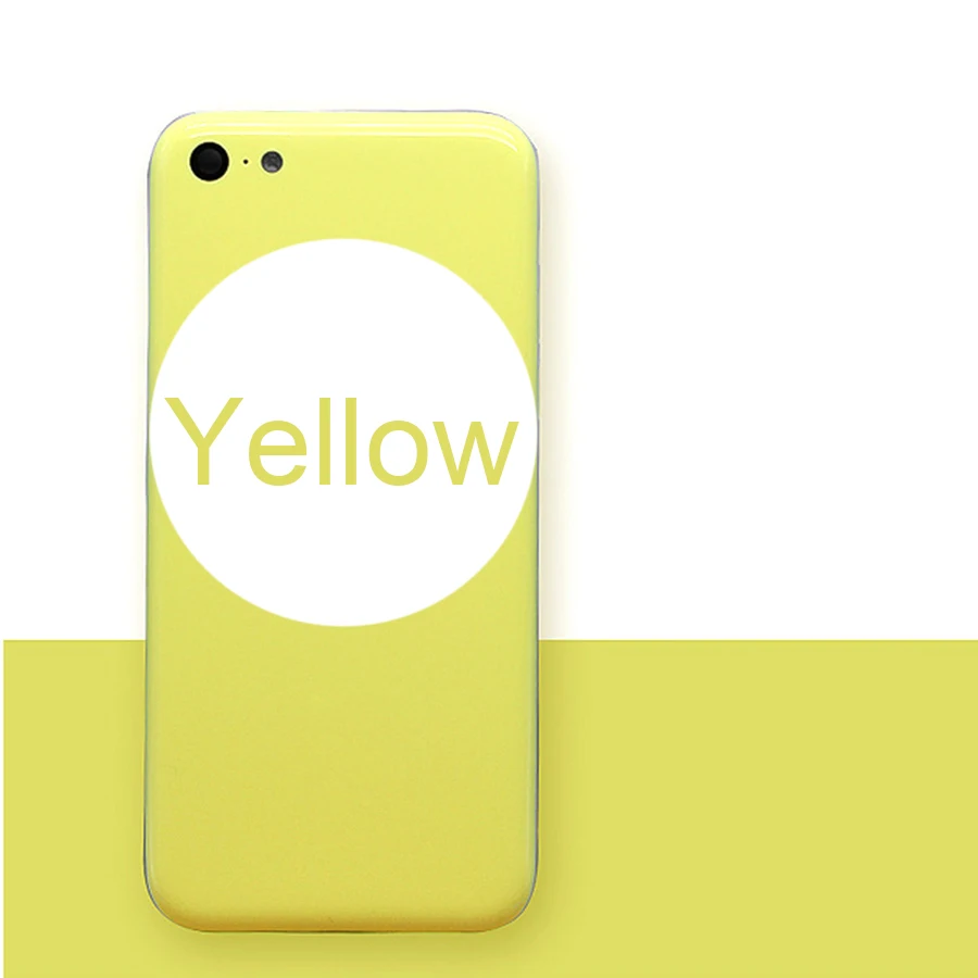 Для Apple iPhone 5C задняя крышка батареи задняя дверь корпус чехол для iPhone 5C задний корпус средняя замена шасси+ Sim лоток - Цвет: Цвет: желтый
