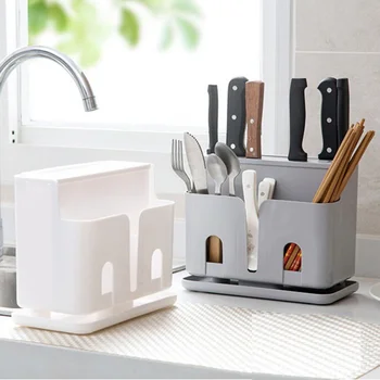 

2019 wall-mounted storage box chopsticks storage box knife holder combination kitchen storage home shelf cage cover
