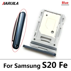 Enhanced Dual SIM and SD Card Tray Holder Replacement (S20 Fe Dual Blue)