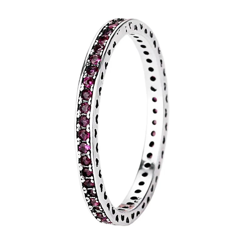 925 пробы Серебряное кольцо с кристаллами и драгоценными камнями, кольцо в форме сердца для DIY, оригинальное очаровательное кольцо, Европейское ювелирное изделие - Цвет основного камня: Прозрачный