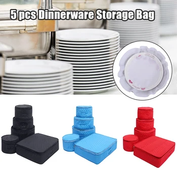 

Dinnerware Storage Bag Round Plate Cup Felt Protectors Case For Cups Champagne Glass