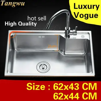 Best Free Shipping Apartment Do The Dishes Kitchen Single Trough Sink High Quality 304 Stainless Steel Hot Sell Luxury 62x43/62x44 CM