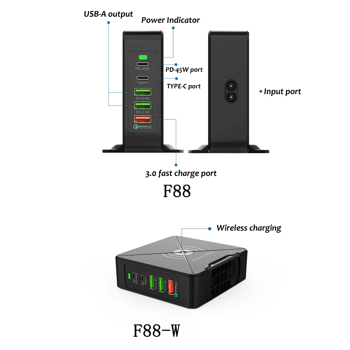 USB 3,0 Быстрая зарядка 75 Вт 5-Порты и разъёмы USB Wall Зарядное устройство Беспроводной Зарядное устройство для путешествий на мобильный телефон Зарядное устройство для iphone XR для Xiaomi