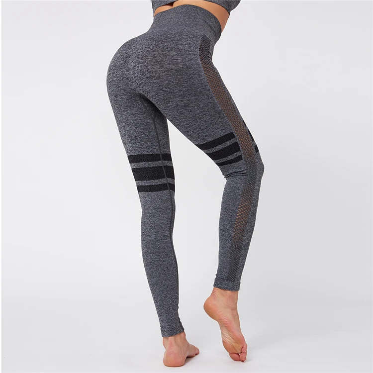leggings Женский бесшовный спортивный костюм для тренировок, фитнеса, с длинными рукавами, топ, сетчатые леггинсы, комплекты с акулами - Цвет: leggings