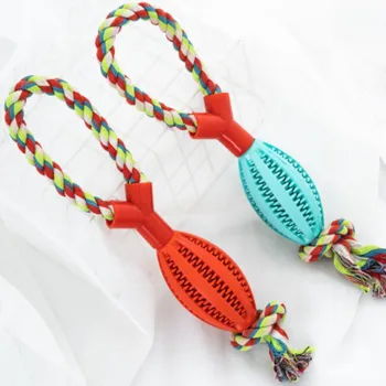

Hot Pet Puppy Bite-Resistant Cotton Rope Toy Dog Soft Molar Training Toys Puppy Teeth Cleaning Rubber Ball Dog Toy New