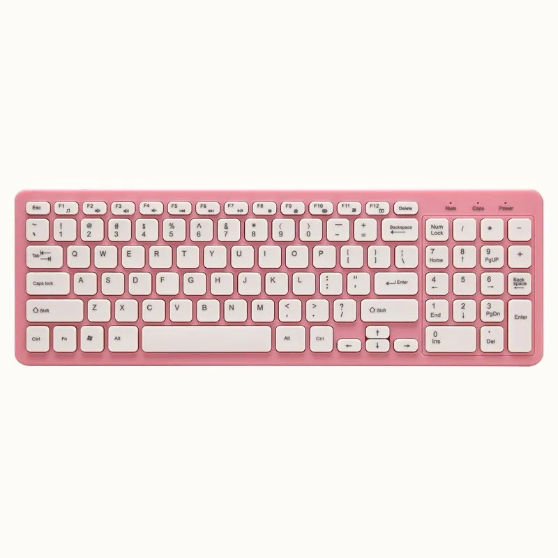 Ультратонкая портативная стандартная беспроводная bluetooth-клавиатура 96 клавиш для Ipad Iphone MAC PC(белый черный синий розовый