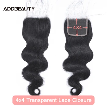 

Body Wave 4x4 HD Transparent Lace Closure Brazilian Raw Virgin Human Hair 13x4 Lace Frontal Natural Color Pre-Plucked Hairline