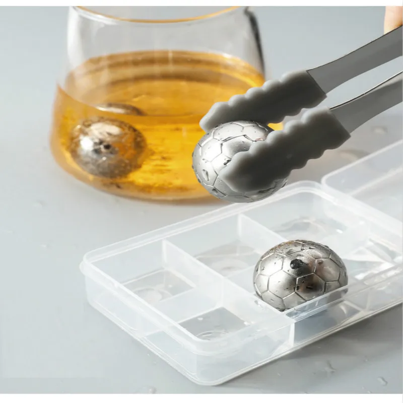 Whiskey Stone Soccer Ball Ice Cubes Chilling Rock Stainless Steel Wine