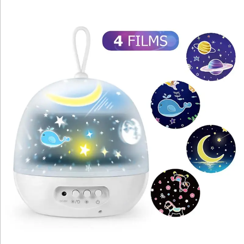

Night Light Projector Delicacy 4 Set Films 360° Rotating 8 Lighting Modes LED Night Lights Lamp for Kids Baby Bedroom Decoration