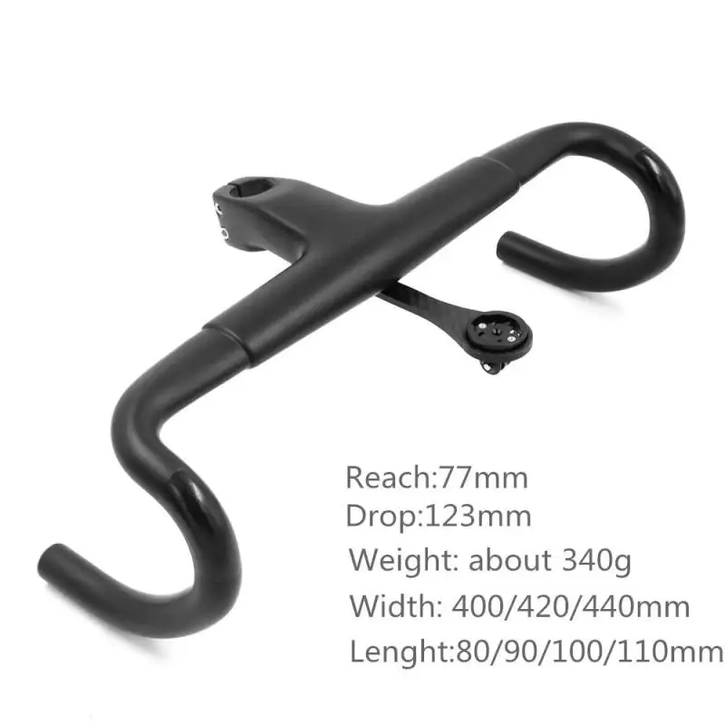 

2019 NEW Aero Integrated Road Bicycle Handlebars T800 UD Carbon Handlebar with computer holder 400/420/440mm x 80/90/100/110mm