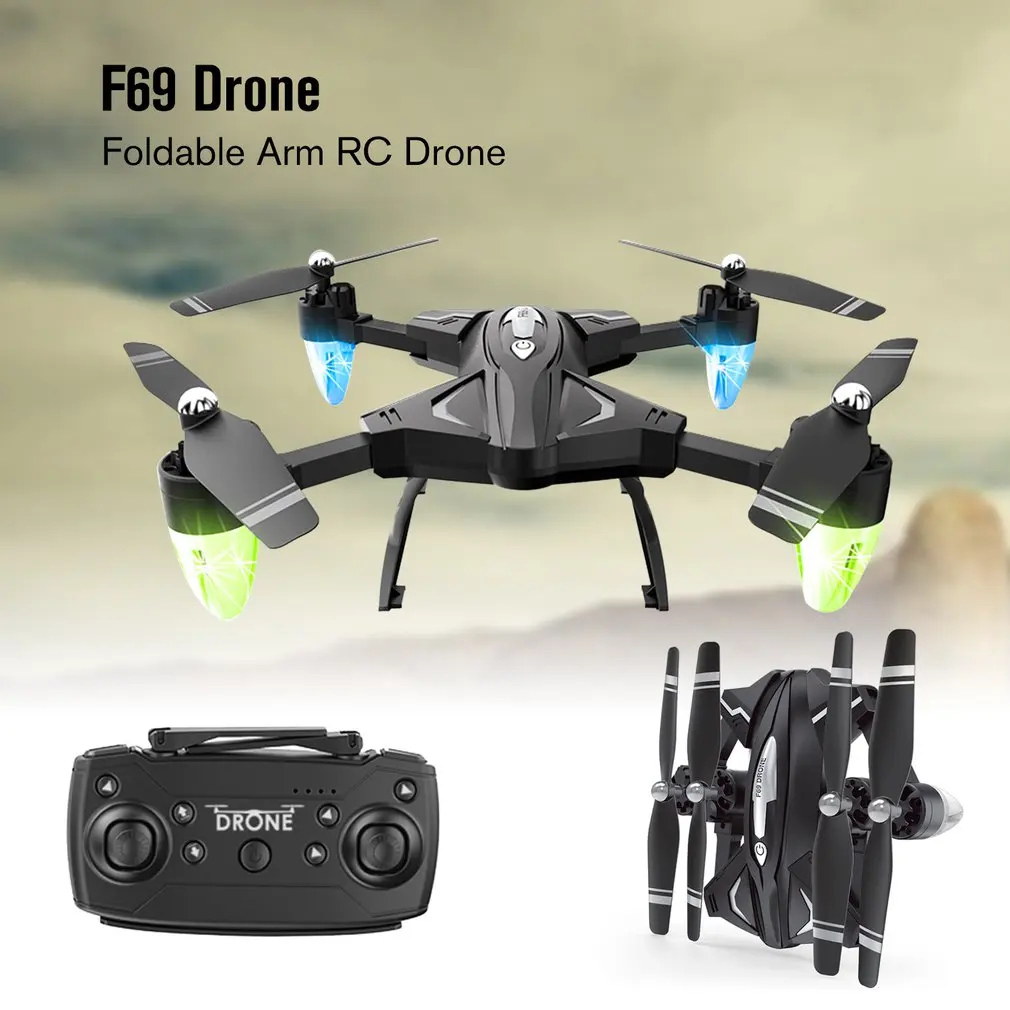 F69 складной рычаг RC Квадрокоптер WiFi fpv 1080 P/480 P широкоугольная HD камера высота Удержание Безголовый режим RC вертолет самолет