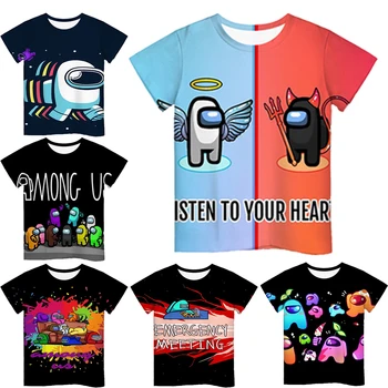 

Among Us 3D Boys Game Print Short Sleeve Tops Girls Funny T-Shirts Costume Children Summer Clothing Kids Clothes Baby Tshirts