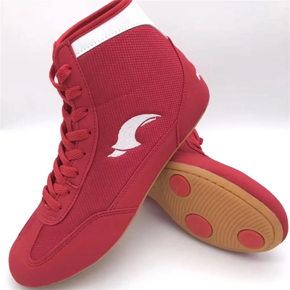 Adult Children Fighting Sanda Shoes Boxing Shoes Women's Judo Shoes Comprehensive Training Shoes High Top Shoes Large Size 35-46