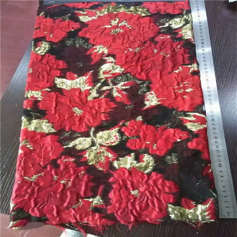 Модная африканская жаккардовая парчовая Ткань 5 ярдов парча ткань для свадьбы DHL05