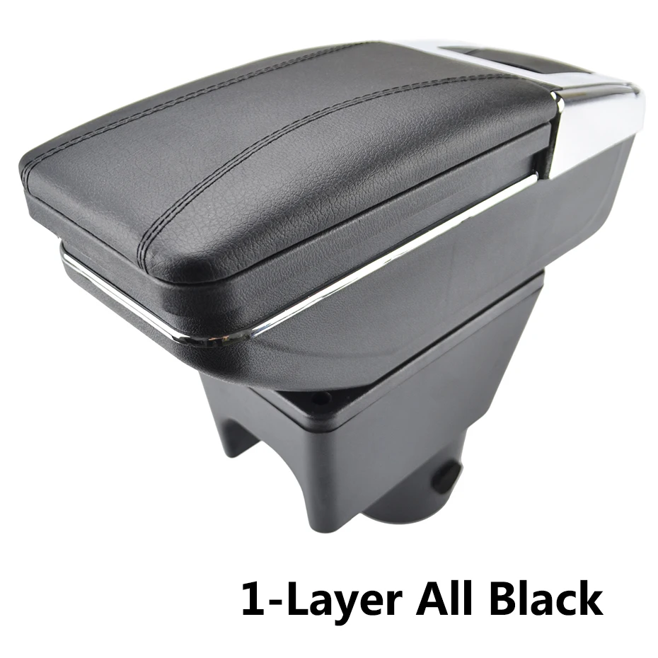 1-Layer All Black Xukey центральный подлокотник для Renault Duster I 2010- консоль центр украшения черный ящик для хранения автомобиля Стайлинг коробка Dacia - Название цвета: 1-Layer All Black
