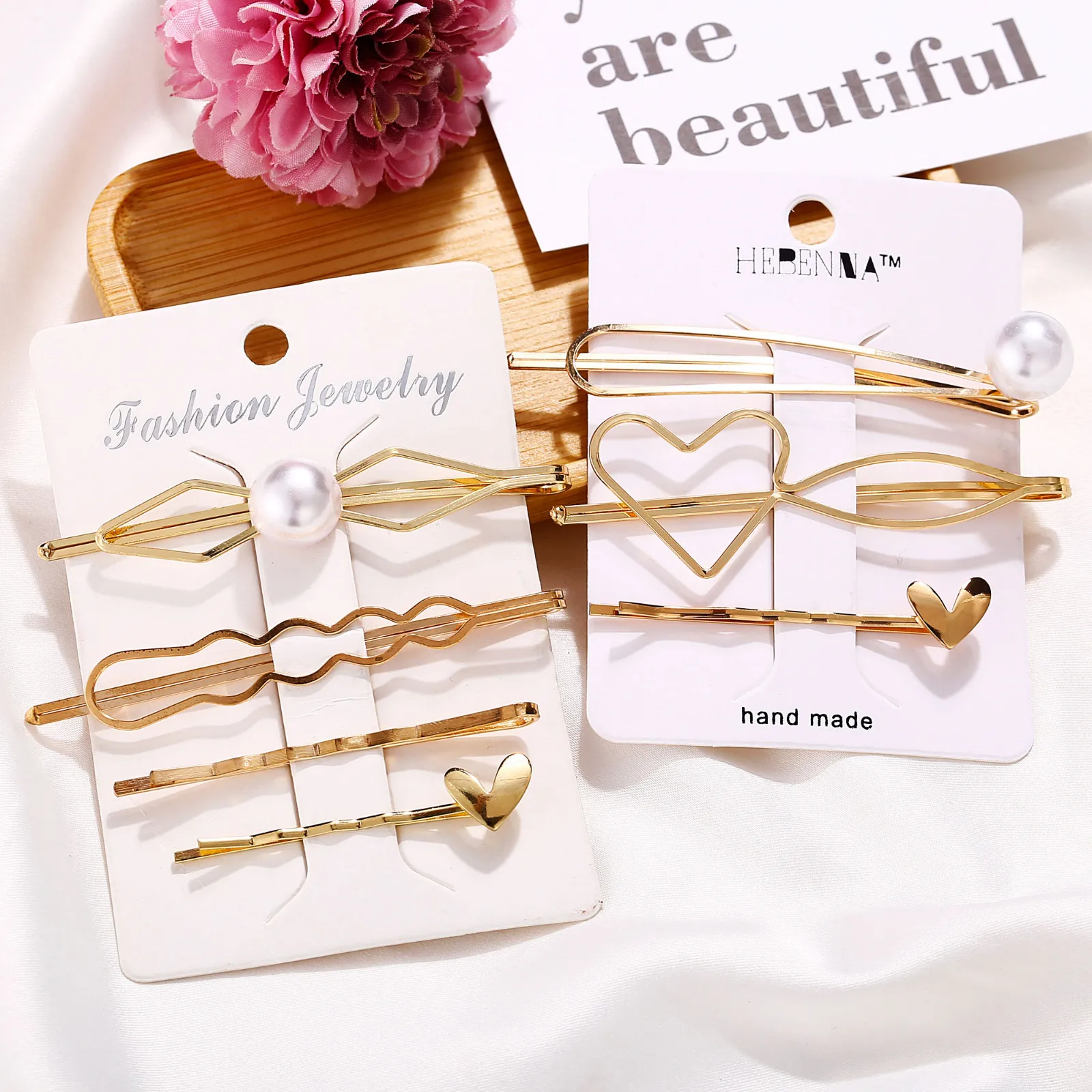 

Sweet Metal Retro Creative Pearl Hairpin Side Clip Ladies Jewelry Gift