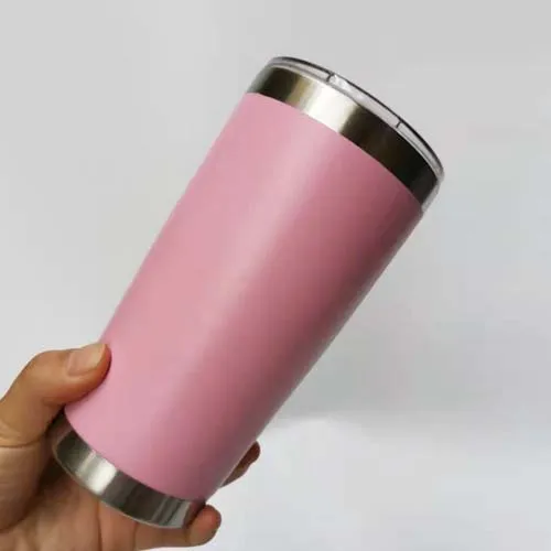 PINK Howtelee 20 унций из нержавеющей стали стаканы горячие продажи Путешествия Кружки очки vcuum колба с логотипом - Цвет: PINK