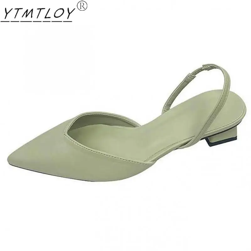 2021 Summer Pointed Toe Women's Summer Sandals Thick Heel Autumn Women