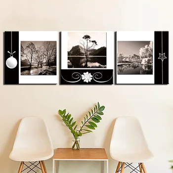 

3 Pieces Modern HD Printed Wall Art Canvas Pictures Black And White Scenery Painting Poster Home Decor For Living Room