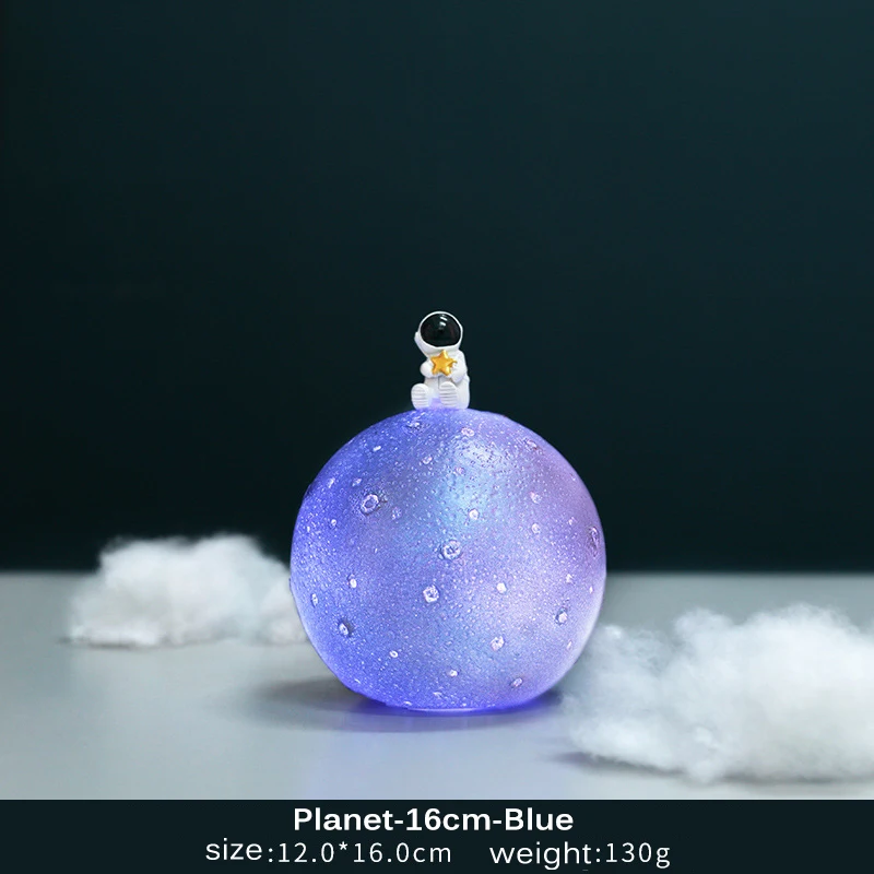 Новинка, подвесной светильник Nigjt, креативный астронавт, хрустальный шар, декоративный светильник s 3d, лунная лампа, прикроватная лампа, ночная лампа - Испускаемый цвет: Planet-16cm-Blue