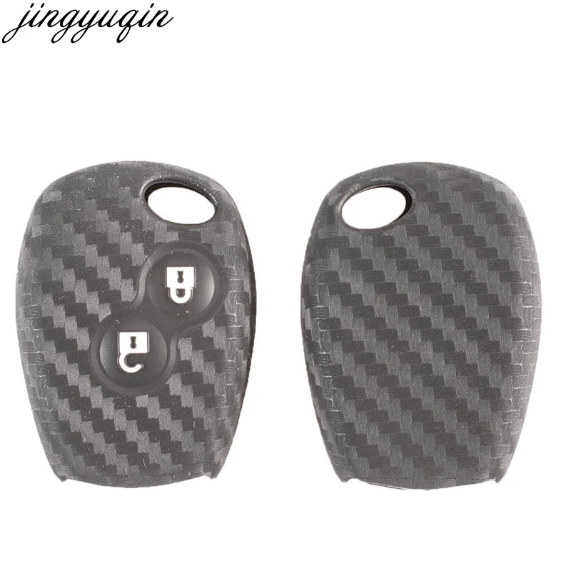 УГЛЕРОДНЫЙ силиконовый чехол для ключей Renault Kangoo DACIA Scenic Megane Sandero Captur Twingo Modus 2BTN