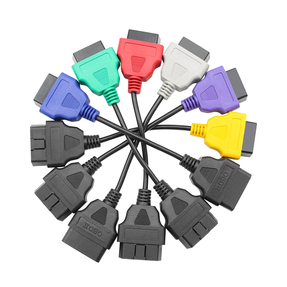 6PCS For Fiat ECUScan Adapter MultiECUScan Color OBD OBD2 Connector ABS Airbag obd2 Scanner Diagnostic Cable For Fiat ECUScan 3