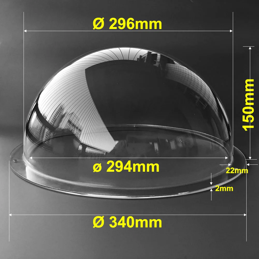 

13 Inch Big Size Waterproof Transparent Case Round CCTV Camera Housing Acrylic Clear Plexi Glass Protective Dome Cover 340x150mm