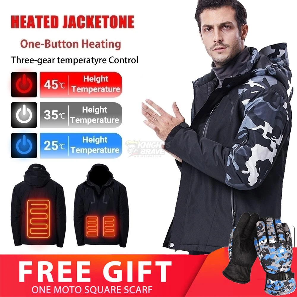 Chaquetas térmicas con calefacción para hombre y mujer, de manga larga batería eléctrica y USB para ropa cálida con capucha para novedad|Chaquetas| - AliExpress