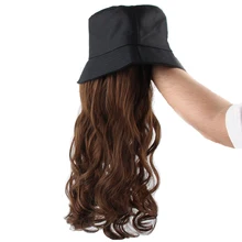 Pageup длинные вьющиеся волновая шляпа парики для женщин шапка с париком для волос термостойкие накладные волосы синтетические парики для косплея
