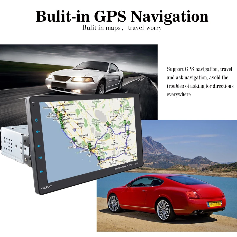 Каплей+ gps автомобильное радио Съемная машина полный сенсорный экран MP5 Android/Apple двойной межблочный 9 дюймов один шпиндель внешний