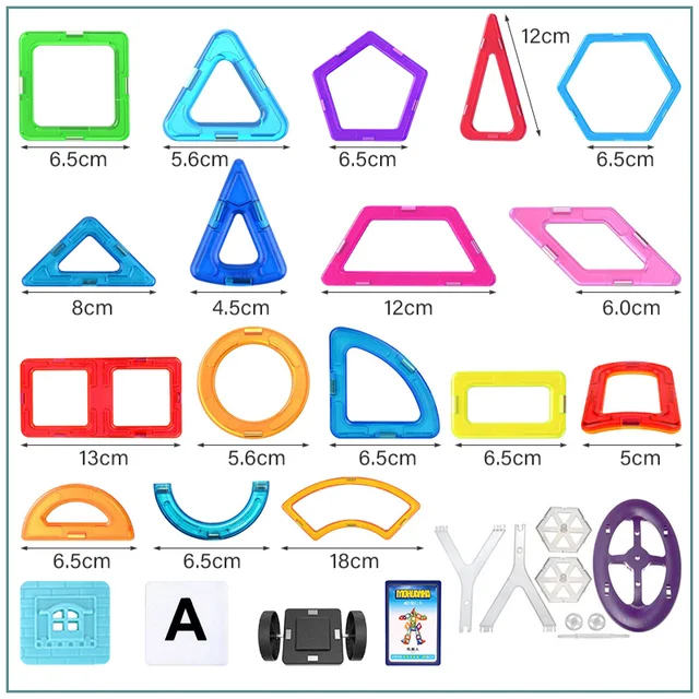 ZKZC 21-180pcs Big Size Magnetic Designer Magnet Building Blocks Construction Set Magnetic Bircks DIY Toys For Children Gifts 4