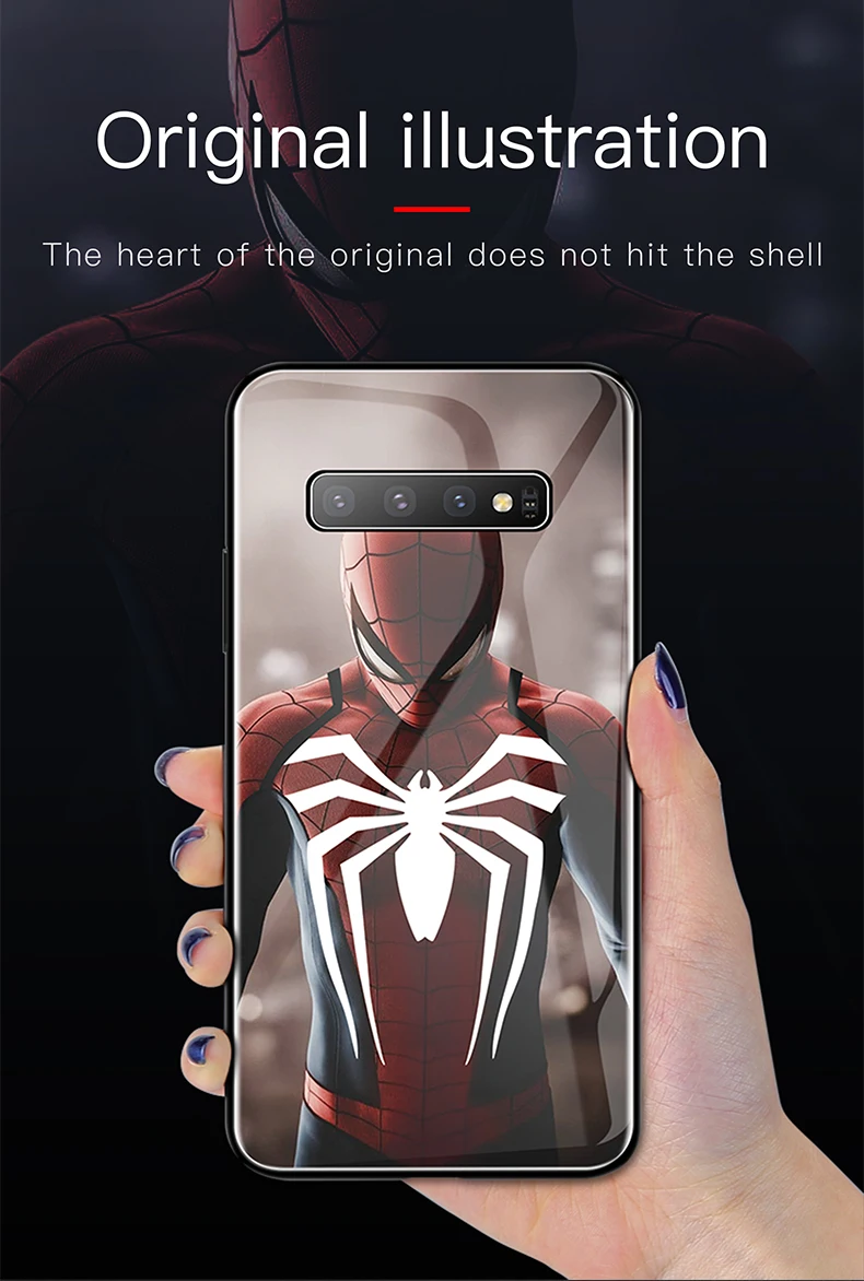 Чехол из стекла Marvel для Galaxy S8 9 Plus Note 8 9 человек-паук Капитан Америка Железный человек чехол для Galaxy S10 Plus Note10 Pro Coque