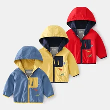 Veste à capuche pour enfants, manteau à fermeture éclair, dessin animé de dinosaure, vêtements d'extérieur pour bébés garçons, à la mode, printemps automne, nouvelle collection 2021 
